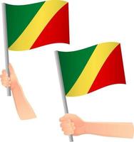 Kongo-Flagge in der Hand-Symbol vektor