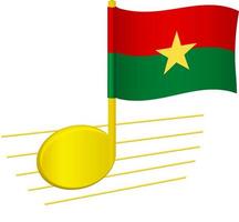 burkina faso flagge und musiknote vektor