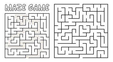 Labyrinthspiel für Kinder. komplexes labyrinth-puzzle mit lösung vektor