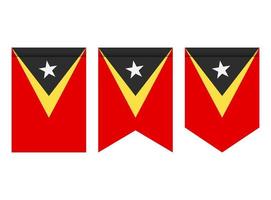 Östtimor flagga eller vimpel isolerad på vit bakgrund. vimpel flaggikon. vektor