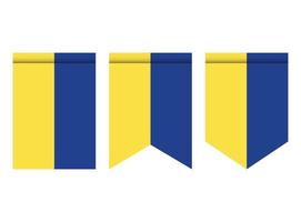 ukrainska flaggan eller vimpel isolerad på vit bakgrund. vimpel flaggikon. vektor