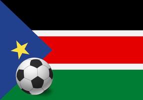 södra sudan flagga och fotboll vektor