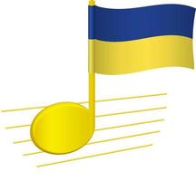 ukraine-flagge und musiknote vektor