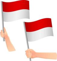 Symbol für die indonesische Flagge in der Hand vektor