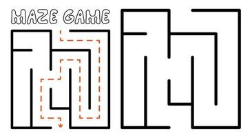 Labyrinthspiel für Kinder. einfaches Labyrinth-Puzzle mit Lösung vektor