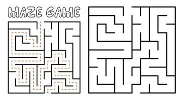 Labyrinthspiel für Kinder. Labyrinth-Puzzle mit Lösung vektor