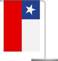 chilenische Flagge auf dem Pol-Symbol vektor