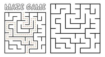 Labyrinthspiel für Kinder. Labyrinth-Puzzle mit Lösung vektor