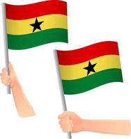 Symbol für Ghana-Flagge in der Hand vektor