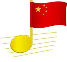 China-Flagge und Musiknote vektor