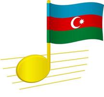 azerbajdzjans flagga och musiknot vektor