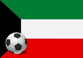 kuwait flagga och fotboll vektor