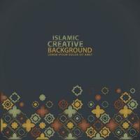 islamisk design gratulationskort bakgrundsmall med dekorativa färgglada detaljer av blommig mosaik islamisk konst prydnad vektor