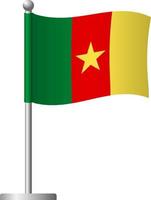 Kamerun flagga på pole ikonen vektor