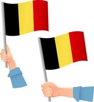 Belgien-Flagge in der Hand-Symbol vektor