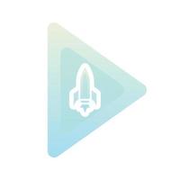 Rocket-Play-Logo-Farbverlauf-Design-Vorlage-Icon-Element vektor