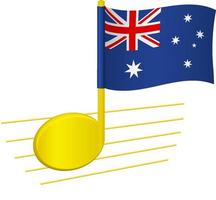 australien-flagge und musiknote vektor