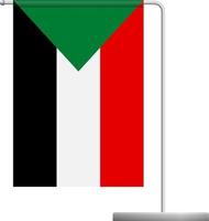 Sudan-Flagge auf dem Pol-Symbol vektor
