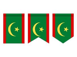 Mauretanien-Flagge oder Wimpel isoliert auf weißem Hintergrund. Wimpel Flaggensymbol. vektor