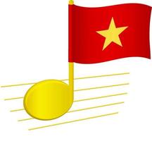 vietnam-flagge und musiknote vektor