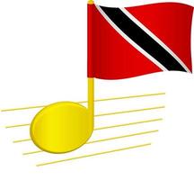 trinidad und tobago flagge und musiknote vektor