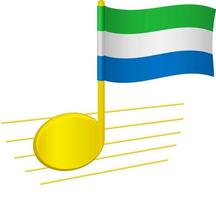 sierra leone flagga och musiknot vektor