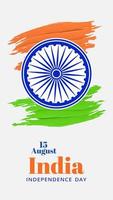 glad självständighetsdagen i Indien bakgrund. 15 augusti vektor