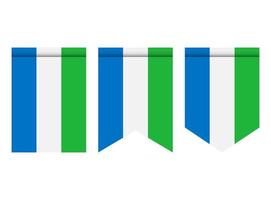 Sierra Leone Flagge oder Wimpel isoliert auf weißem Hintergrund. Wimpel Flaggensymbol. vektor