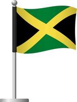 Jamaica flagga på pole ikonen vektor