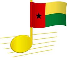 guinea-bissau-flagge und musiknote vektor