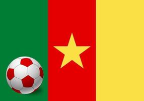 Kamerun flagga och fotboll vektor
