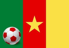 Kamerun-Flagge und Fußball vektor