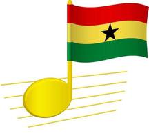 Ghana-Flagge und Musiknote vektor