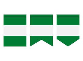 Nigeria-Flagge oder Wimpel isoliert auf weißem Hintergrund. Wimpel Flaggensymbol. vektor