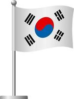 Südkorea-Flagge auf dem Pol-Symbol vektor