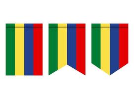 Mauritius-Flagge oder Wimpel isoliert auf weißem Hintergrund. Wimpel Flaggensymbol. vektor