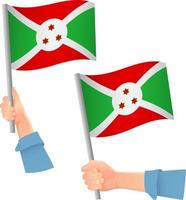 Burundi-Flagge in der Hand-Symbol vektor