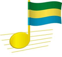 gabon flagga och musiknot vektor