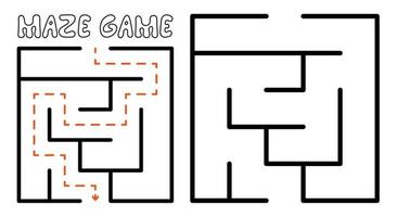 Labyrinthspiel für Kinder. einfaches Labyrinth-Puzzle mit Lösung vektor