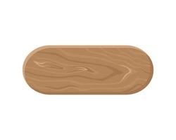Holztafel auf einem weißen, isolierten Hintergrund. ovales Tablettbrett . Vektor-Cartoon-Illustration. vektor