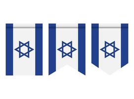 Israel-Flagge oder Wimpel isoliert auf weißem Hintergrund. Wimpel Flaggensymbol. vektor