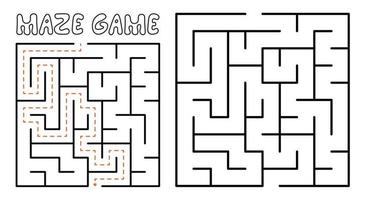 Labyrinthspiel für Kinder. Labyrinth-Puzzle mit Lösung vektor