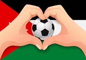 Jordan-Fußball und Handherzform vektor