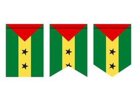 Sao Tome und Principe Flagge oder Wimpel isoliert auf weißem Hintergrund. Wimpel Flaggensymbol. vektor