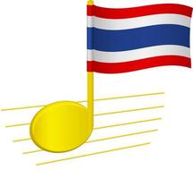 thailand-flagge und musiknote vektor