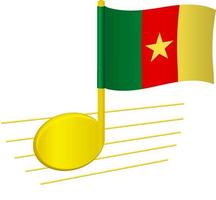 Kamerun-Flagge und Musiknote vektor