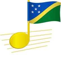 flagge der salomoneninseln und musiknote vektor