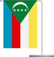 Komoren-Flagge auf dem Pol-Symbol vektor