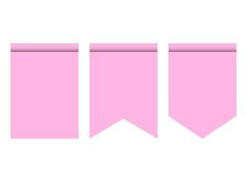 rosa Fahnen zur Dekoration oder Wimpel isoliert auf weißem Hintergrund. Wimpel Flaggensymbol. vektor