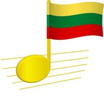 Litauens flagga och musiknot vektor